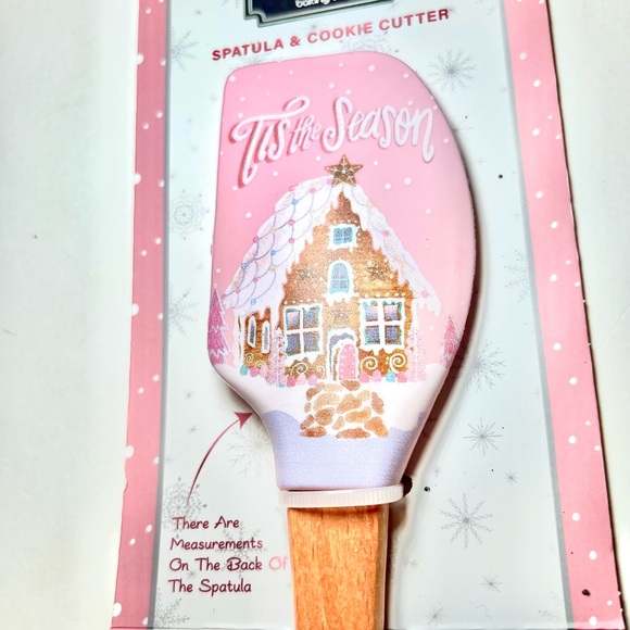 Pink Gingerbread House Silicone Spatula + Metal Pink Girl Cookie Cutter - Picture 6 of 10